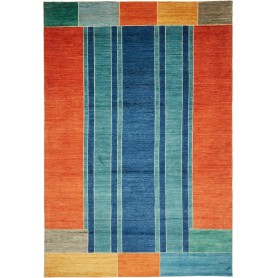 Barjesta Pakistan Astratto Rosso Arancio Blu Notte 196x286 cm