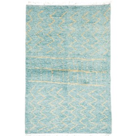 Gabbeh Marrakech Pakistan Geometrico Blu Acqua Crema 119x179 Cm