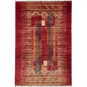 Siva Pakistan Geometrico Rosso Arancione Oro Beige Blu Scuro 171x251 Cm