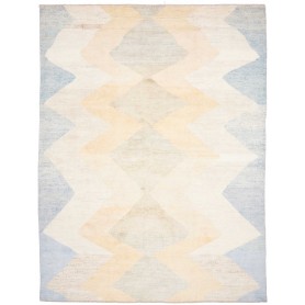 Gabbeh Marrakech Pakistan Geometrico Crema Azzurro Tenue 274x362 cm