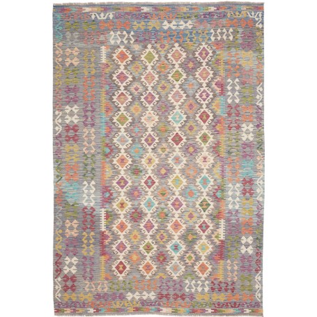 Tappeto Kilim Afghanistan 197x294 Grigio Bluast