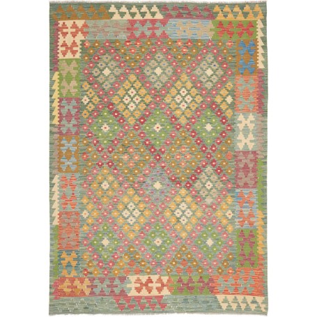 Tappeto Kilim Afghanistan 176x247 Verde Acqua R
