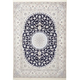 Tappeto Nain 6la Persia 214x305 Blu Notte Crema