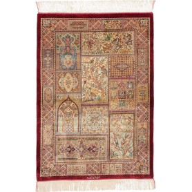 Tappeto Ghom Seta Persia 82x117 Rosso Bordeaux
