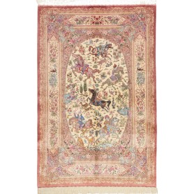 Tappeto Ghom Seta Persia 130x198 Rosa Antico Cr