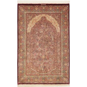 Tappeto Ghom Seta Persia 101x156 Rosso Bordeaux