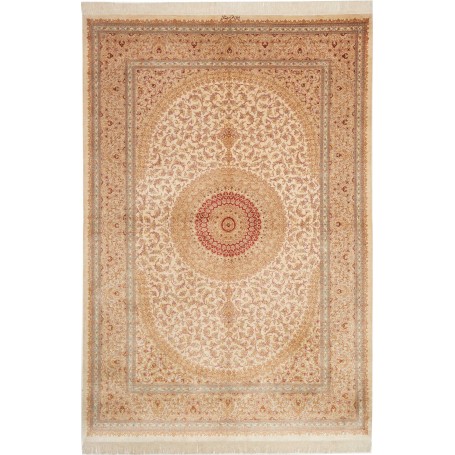 Tappeto Ghom Seta Persia 161x237 Crema Oro Ross