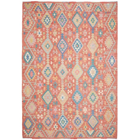 Tappeto Kilim Afghanistan 205x298 Rosso Terraco