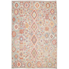 Tappeto Kilim Afghanistan 197x295 Grigio Tenue