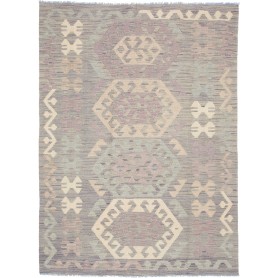 Tappeto Kilim Afghanistan 126x170 Grigio Lilla
