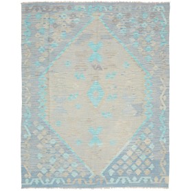 Tappeto Kilim Afghanistan 147x195 Azzurro Beige