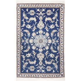 Tappeto Nain Kashmar Persia 88x140 Blu Zaffiro