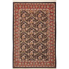 Tappeto Ilaam Persia Floreale Nero Rosso Oro 134x202 Cm