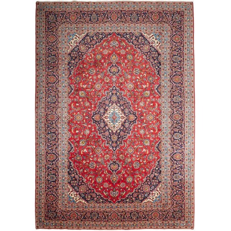 Tappeto Ardakan Persia Medaglione Rosso Blu 245x352 Cm