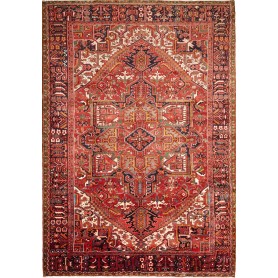 Tappeto Gorawan Persia Geometrico Rosso Intenso Blu Notte 24