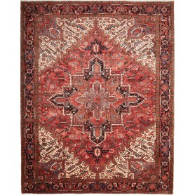 Tappeto Gorawan Persia Geometrico Rosso Crema 262x327 Cm