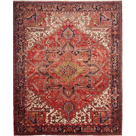 Tappeto Gorawan Persia Geometrico Rosso Crema 277x340 Cm