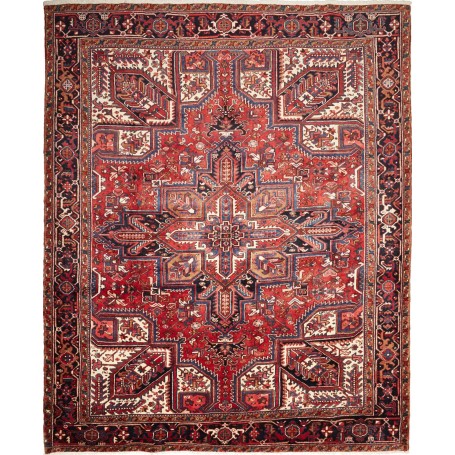 Tappeto Gorawan Persia Geometrico Rosso Blu 277x342 Cm
