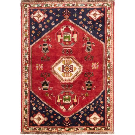 Tappeto Medaglione Rosso Blu 122x174 Cm