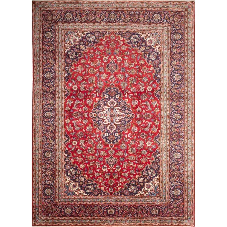 Tappeto Ardakan Persia Medaglione Rosso Blu Crema 246x343 Cm