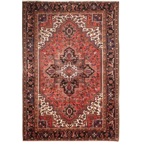 Tappeto Gorawan Persia Medaglione Rosso Nero 202x292 Cm