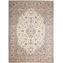 Tappeto Kashan Persia Medaglione Crema Blu 247x342 Cm