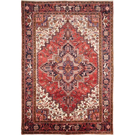 Tappeto Gorawan Persia Medaglione Rosso Blu Scuro 206x300 Cm