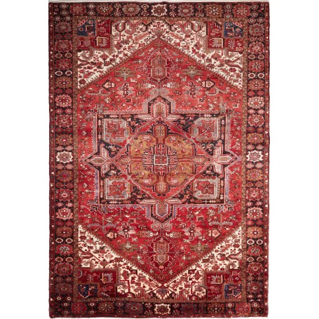 Tappeto Gorawan Persia Geometrico Rosso Avorio 250x356 Cm