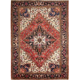 Tappeto Gorawan Persia Geometrico Rosso Nero 206x284 Cm