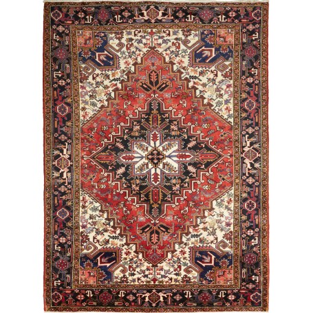 Tappeto Gorawan Persia Geometrico Rosso Nero 206x284 Cm