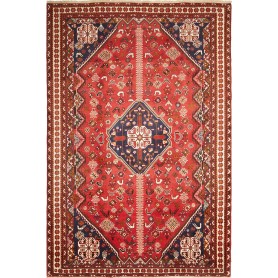 Tappeto Medaglione Rosso Blu 208x315 Cm
