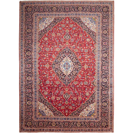 Tappeto Ardakan Persia Medaglione Rosso Blu 246x347 Cm