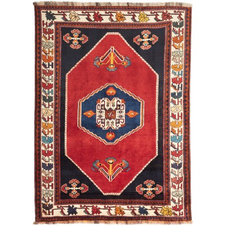 Tappeto Geometrico Rosso Blu 150x206 Cm