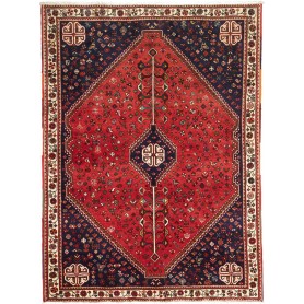 Tappeto Geometrico Rosso Blu Scuro 162x220 Cm