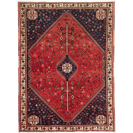 Tappeto Geometrico Rosso Blu Scuro 162x220 Cm