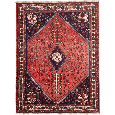 Tappeto Geometrico Rosso Blu 162x218 Cm