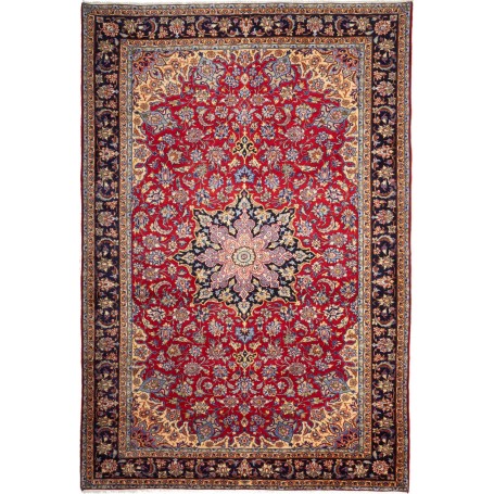 Tappeto Nadjafabad Persia Medaglione Rosso Blu 220x330 Cm