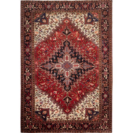 Tappeto Gorawan Persia Geometrico Rosso Blu Scuro 212x302 Cm