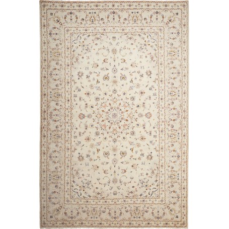 Tappeto Kashan Persia Medaglione Crema Azzurro 200x307 Cm