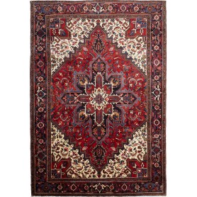 Tappeto Gorawan Persia Medaglione Rosso Crema 212x300 Cm