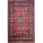 Tappeto Mashad Persia Medaglione Rosso Blu Scuro 204x325 Cm