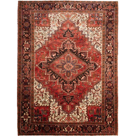 Tappeto Gorawan Persia Geometrico Rosso Mattone Crema 218x29