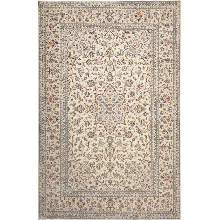 Tappeto Kashan Persia Medaglione Crema Blu 194x300 Cm