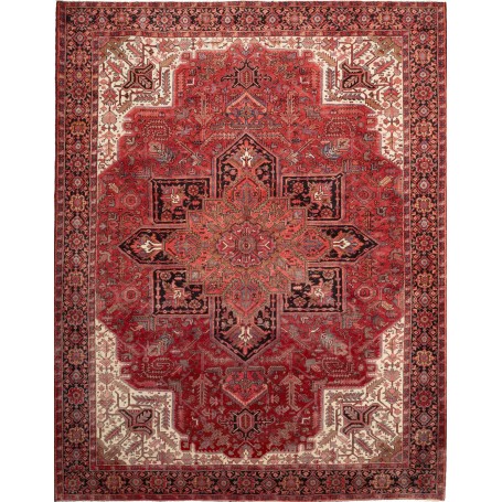 Tappeto Gorawan Persia Geometrico Rosso Crema 256x324 Cm