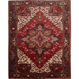 Tappeto Gorawan Persia Geometrico Rosso Nero 244x308 Cm