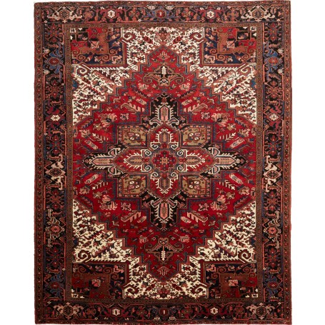 Tappeto Gorawan Persia Geometrico Rosso Nero 244x308 Cm