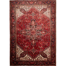 Tappeto Gorawan Persia Medaglione Rosso Avorio 252x358 Cm