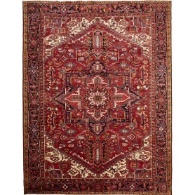 Tappeto Gorawan Persia Geometrico Rosso Avorio 250x328 Cm