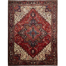 Tappeto Gorawan Persia Geometrico Rosso Crema 256x337 Cm
