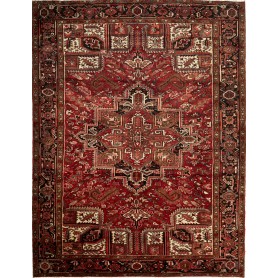 Tappeto Gorawan Persia Geometrico Rosso Nero 255x340 Cm